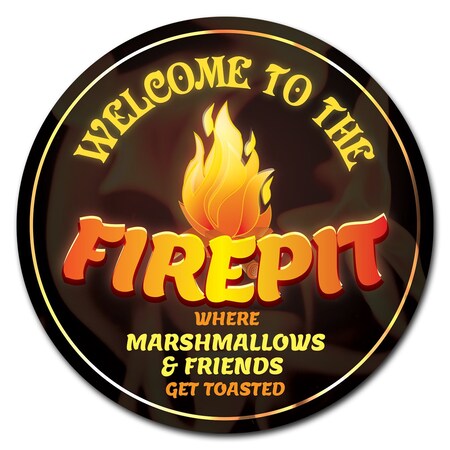 Signmission Firepit Circle Corrugated Plastic Sign C-12-CIR-Firepit